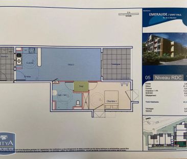 Appartement à louer 2 pièces 51.1m² - Photo 2