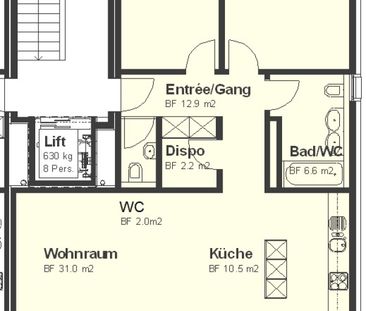 3.5 Zimmer, 99 m², 3. Stock - Foto 1