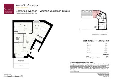 Geförderte Mietwohnung mit 3 Zimmer : Generationswohnhaus Vinzenz - Muchitsch - Straße, Top33 - Photo 2