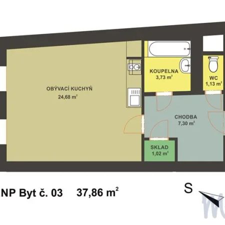 Pronájem bytu 1+kk v Jihlavě - Fotografie 4