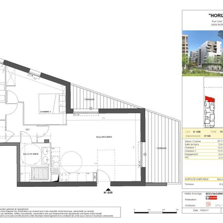 location Appartement T3 DE 69.4m² À BORDEAUX - Photo 4