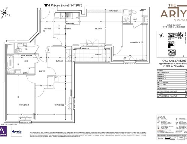 location Appartement T4 DE 93.06m² À CLICHY - Photo 1