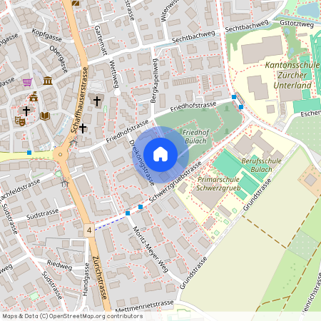 Dreikönigstrasse 7, 8180 Bülach, Lageplan