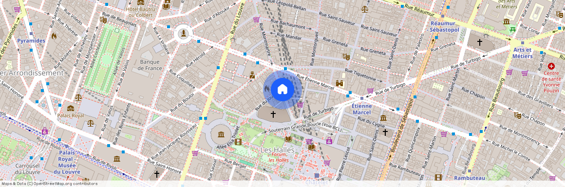 Rue Montmartre entre rue de Turbigo et rue J.J. Rousseau 75001 Paris (1er arrondissement)