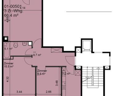 Stadtnahe 3-ZW à 66 m² im 3. OG - Photo 6