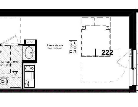 Appartement à louer 1 pièce 24.21m² - Photo 1