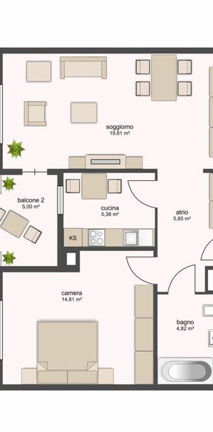 2.5 Zimmer, 52 m², EG - Photo 2