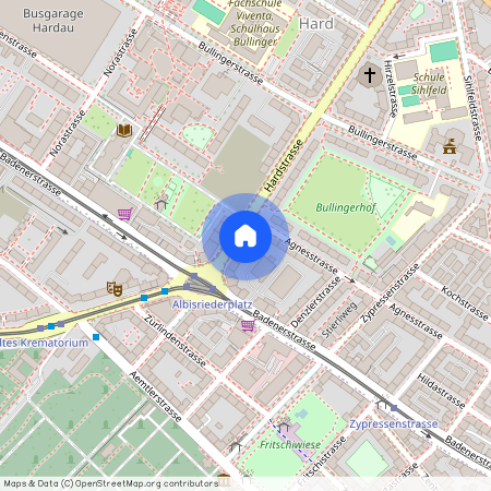 Hardstrasse 10, 8105 Regensdorf, Lageplan