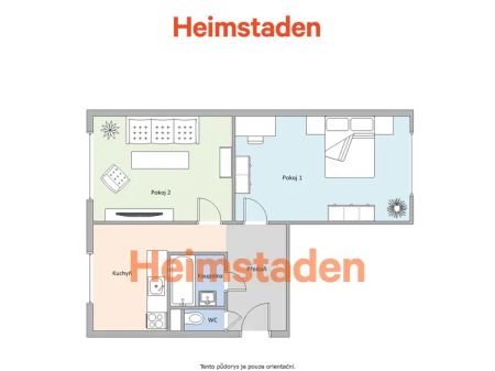 Pronájem bytu 2+1 52 m - Fotografie 2