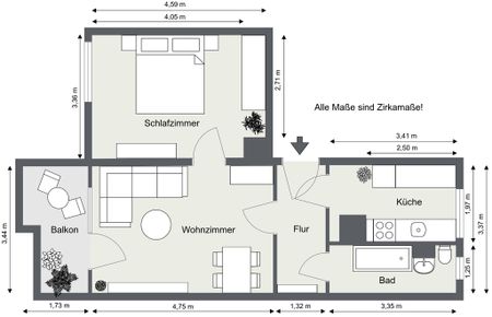 2-Raum-Wohnung mit Balkon in ruhiger und grüner Lage - Photo 2