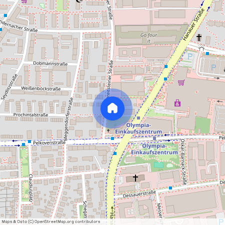 Ehrenbreitsteiner Straße, 80993 München Moosach ca. 6, 3 km north-west of Munich-center