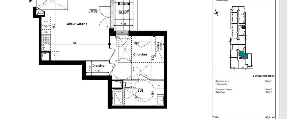 location Appartement T2 DE 43.41m² À PLAISIR - Photo 1