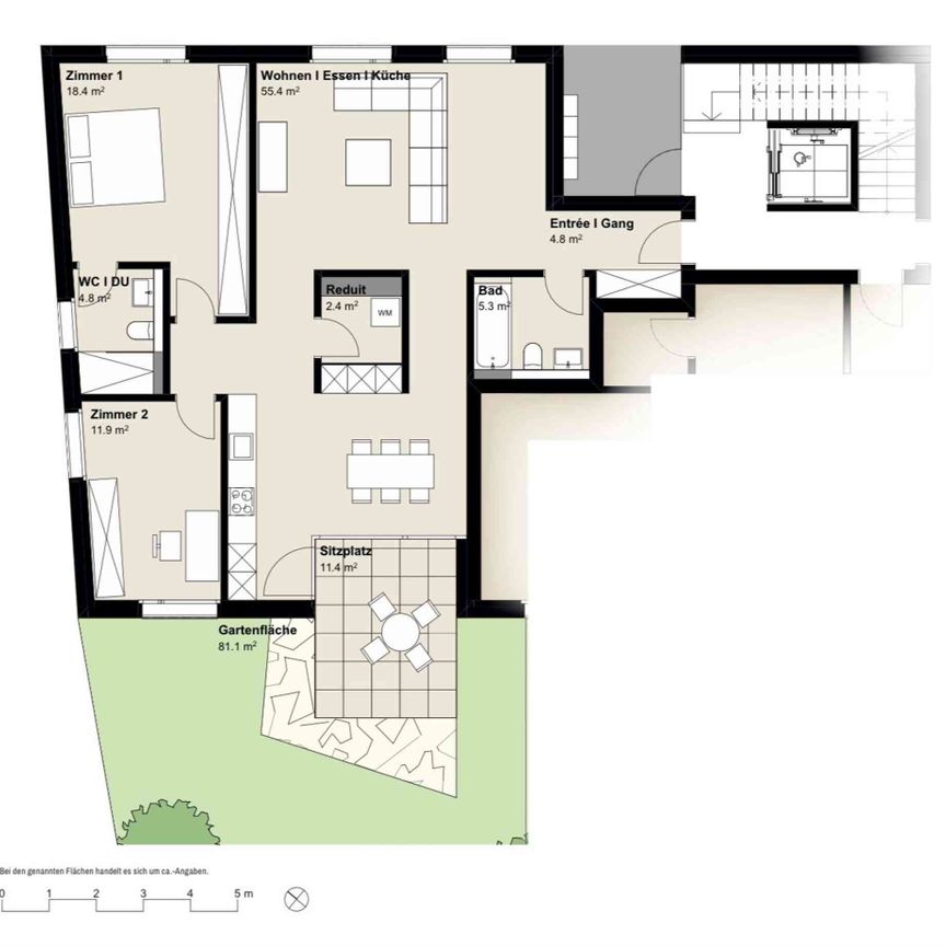 3.5 Zimmer, 103 m², EG - Foto 2