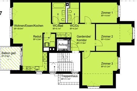 4.5 Zimmer, 124 m², 2. Stock - Foto 3