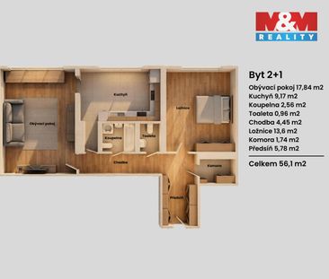 Pronájem bytu 2+1 56 m² - Фото 4