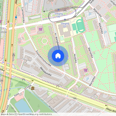 ul. Korsykańska 1, Stegny, Mokotów, Warszawa, mazowieckie