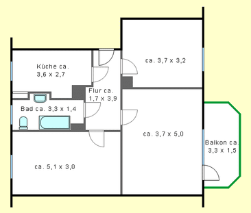 3-Raum-Wohnung in Kleinzschocher mit Balkon - Photo 5