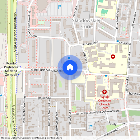 ul. Cieszyńska, Skłodowskiej-Curie, Zabrze, śląskie