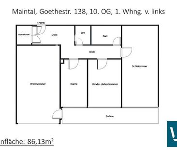 ﻿Schöne 3-Zimmer-Wohnung mit Balkon in Maintal-Bischofsheim zu verm... - Foto 4