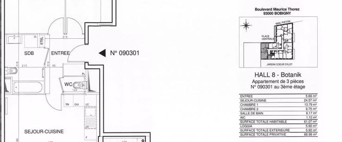 location Appartement T3 DE 61.2m² À BOBIGNY - Photo 1