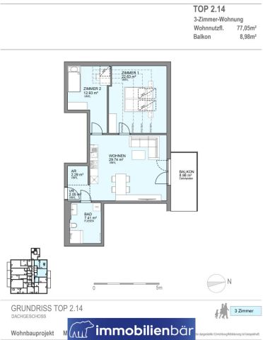 moderne barrierefreie Wohnung mit Balkon und tollem Fernblick - inkl. Küche - Top 14 - Foto 2