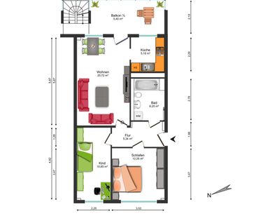 sanierte 3-Raum-Wohnung mit großem Bad - Photo 4