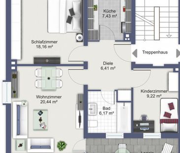 Blömker! Renovierte 3,5-Raum-Wohnung in Gladbeck-Zweckel mit Loggia! - Photo 2