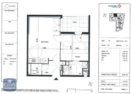 Appartement à louer 2 pièces 42.54m² - Photo 4