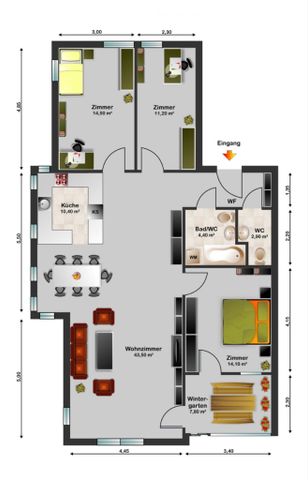 4.5 Zimmer, 110 m² - Photo 2