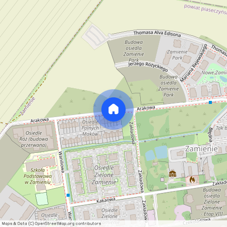 ul. Arakowa, Zakłady Zamienie, Lesznowola, piaseczyński, mazowieckie