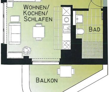 I gemütlich 1-Raum-Apartment in Gohlis I Einbauküche I Balkon I - Photo 4