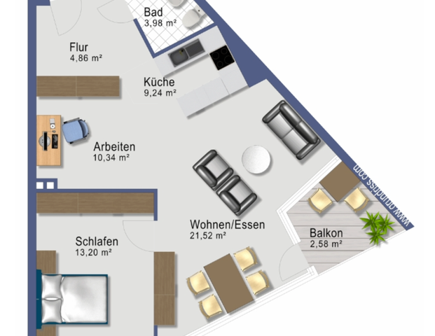 Helle 2-Zimmer-Wohnung im Wikingturm mit Blick auf die Schlei - Foto 1