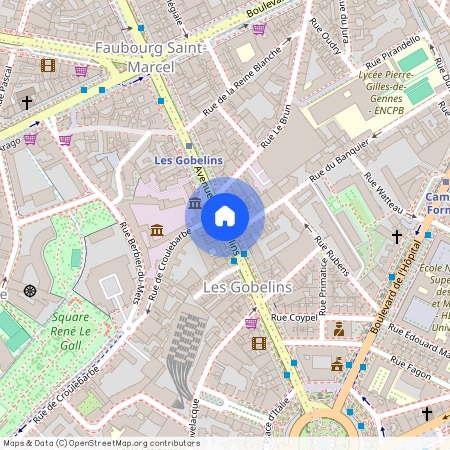 Boulevard du Port Royal et Avenue des Gobelins 75013 Paris (13e arrondissement)