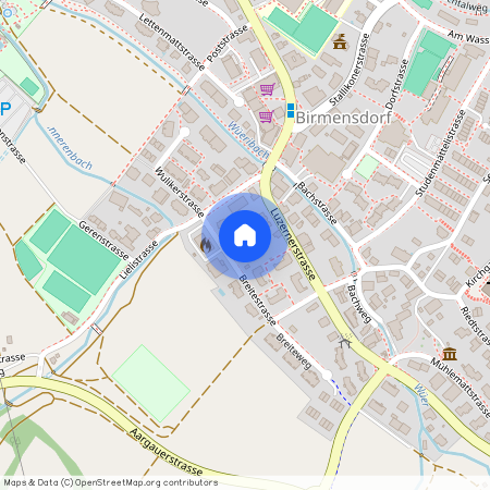 Breitestrasse 5, 8903 Birmensdorf ZH, Lageplan