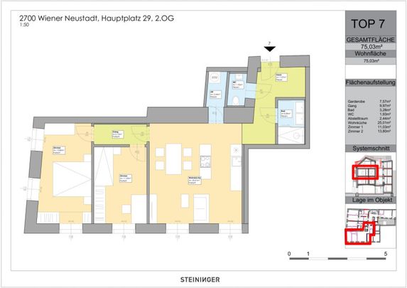 3-Zimmer-Wohnung am Hauptplatz Wr. Neustadt (Fußgängerzone) - Foto 1