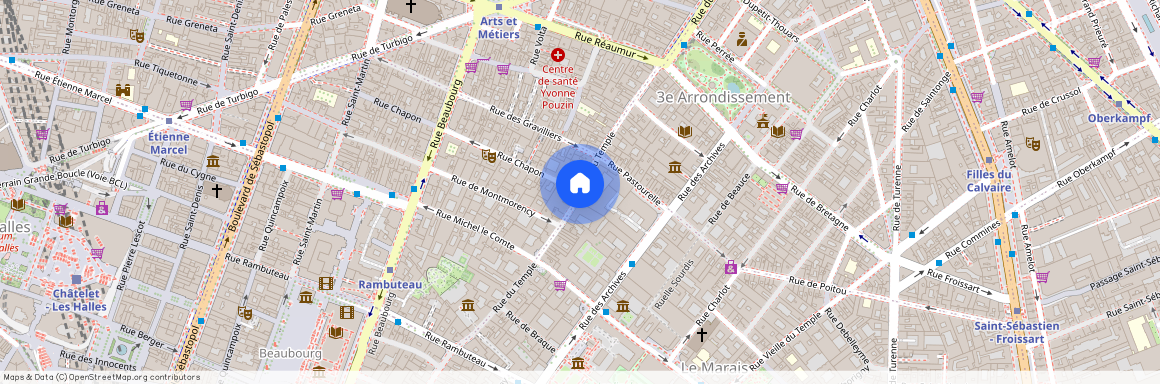 Rue Chapon et Rue du Temple 75003 Paris (3e arrondissement)