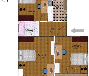 WG-Zimmer in Karlsruhe zu vermieten – voll möbliert - Photo 6