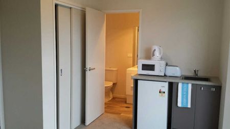 These fully furnished studio units are now ready for tenants, power is included in the weekly rent along with a double sized bed, 32 inch wall mounted TV, desk and chair, a kitchen that includes a kettle, toaster, microwave, mini fridge, cutlery, cups and plates, a large wardrobe and an ensuite bathroom. - Photo 3