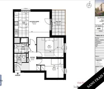 Appartement à louer 3 pièces 58.5m² - Photo 1