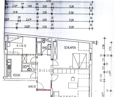 geräumige 3- Raumwohnung mit Einbauküche im Dachgeschoss ! - Foto 1