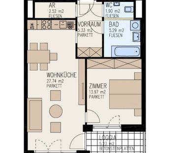 Moderne 2-Zimmer-Wohnung mit Loggia und voll ausgestatteter Küche i... - Photo 6