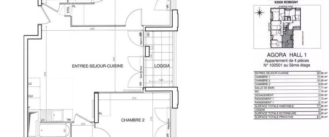 location Appartement T4 DE 76.6m² À BOBIGNY - Photo 1