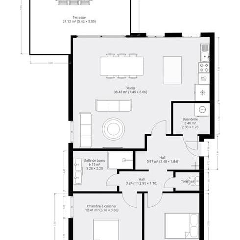 Appartement te huur - Photo 1