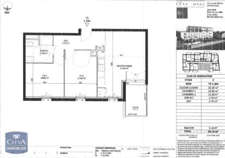 Appartement à louer 3 pièces 56.1m² - Photo 4