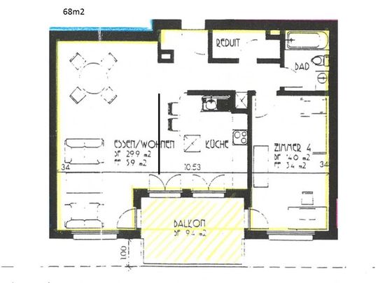 2.5 Zimmer, 70 m², 2. Stock - Photo 1