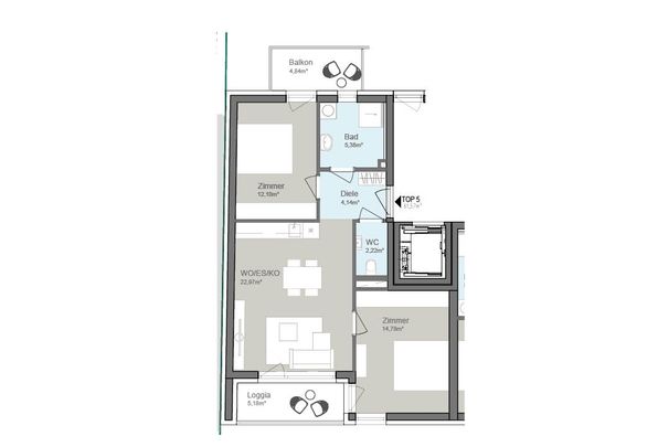 3-Zimmer mit 2 Balkonen | Ost-West | geförderte Wohnung | provisionsfrei | ab Dezember 2024 - Foto 1