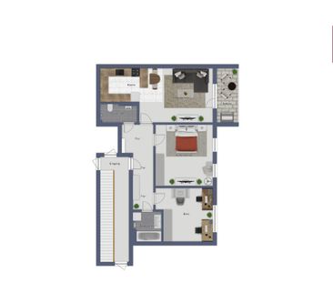 Moderne 3-Zimmer-Wohnung, möbliert, mit Loggia und Garagenstellplat... - Photo 6