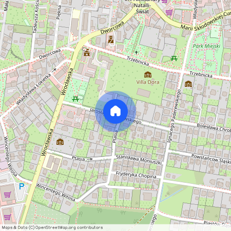 ul. Jarosława Dąbrowskiego, Oborniki Śląskie, Oborniki Śląskie, trzebnicki, dolnośląskie