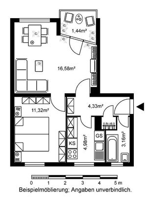 Gemütliche Single-Wohnung in zentraler Lage auf dem Heilsberg - Photo 1