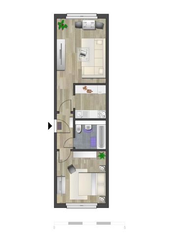 Kleine 2-Raum-Wohnung mit offener Küche - Photo 4